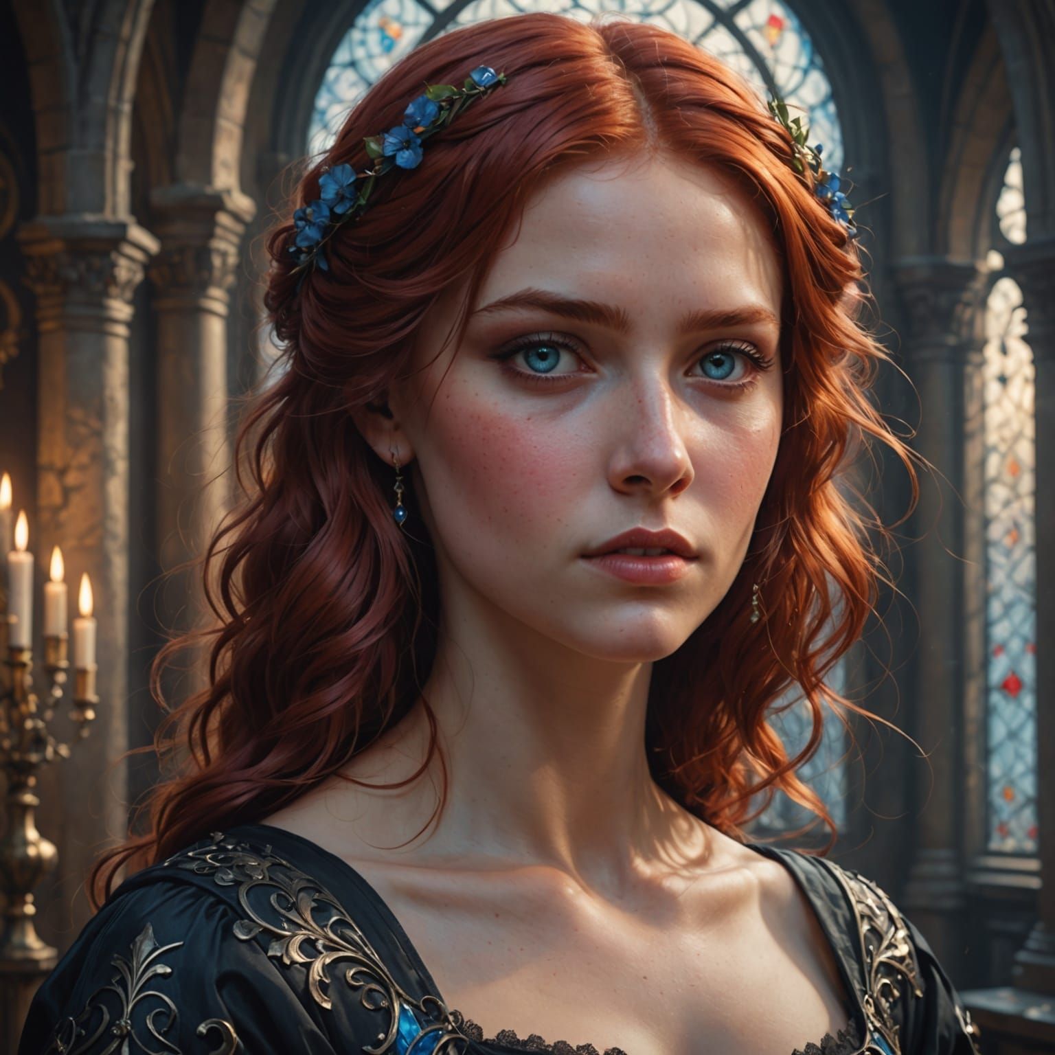 Gothic Era Woman in Triadic Colors