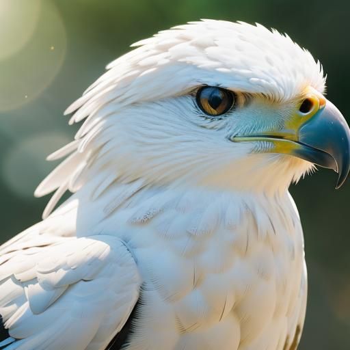 Majestic White Falcon Captured in Natural Light