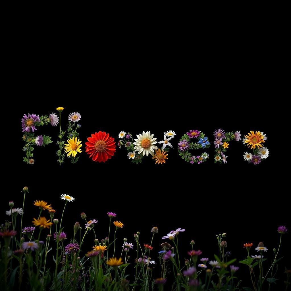 Wildflower Typography Forms Word Flowers
