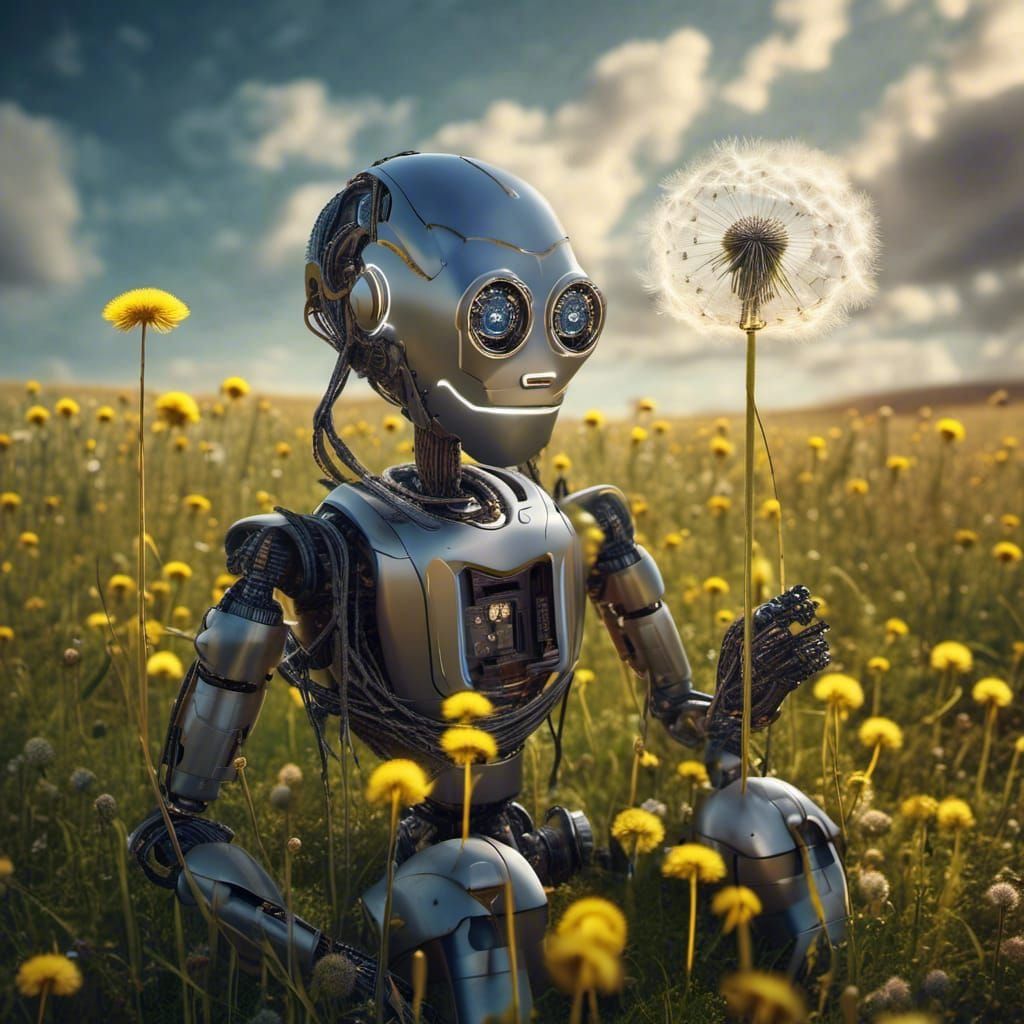 Mystical Sci-Fi Dandelions in Dreamscape