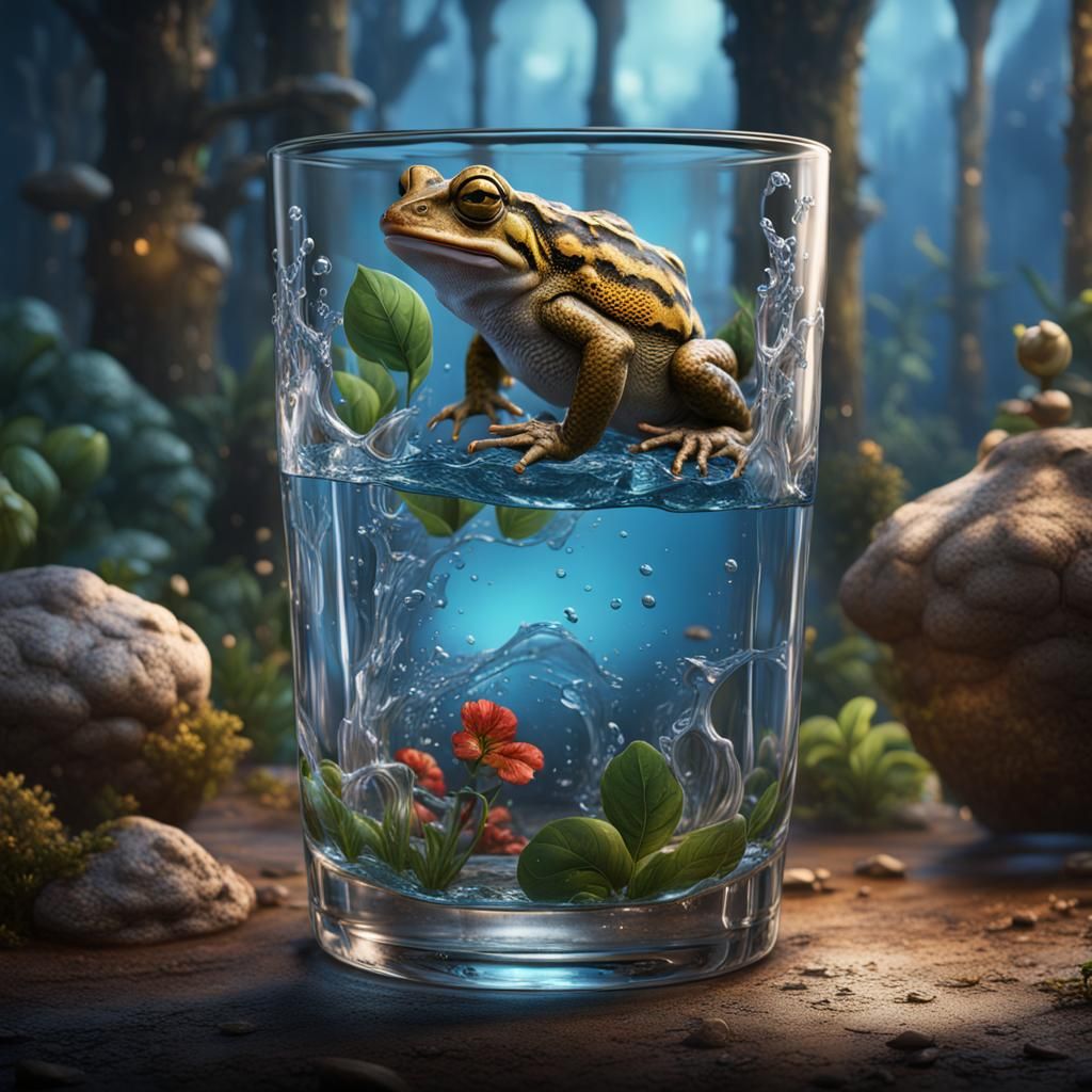 Toad in a Glass: Detailed Fantasy Art