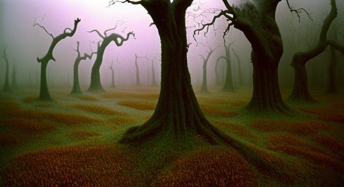 Ethereal Dark Forest: A Cinematic Landscape