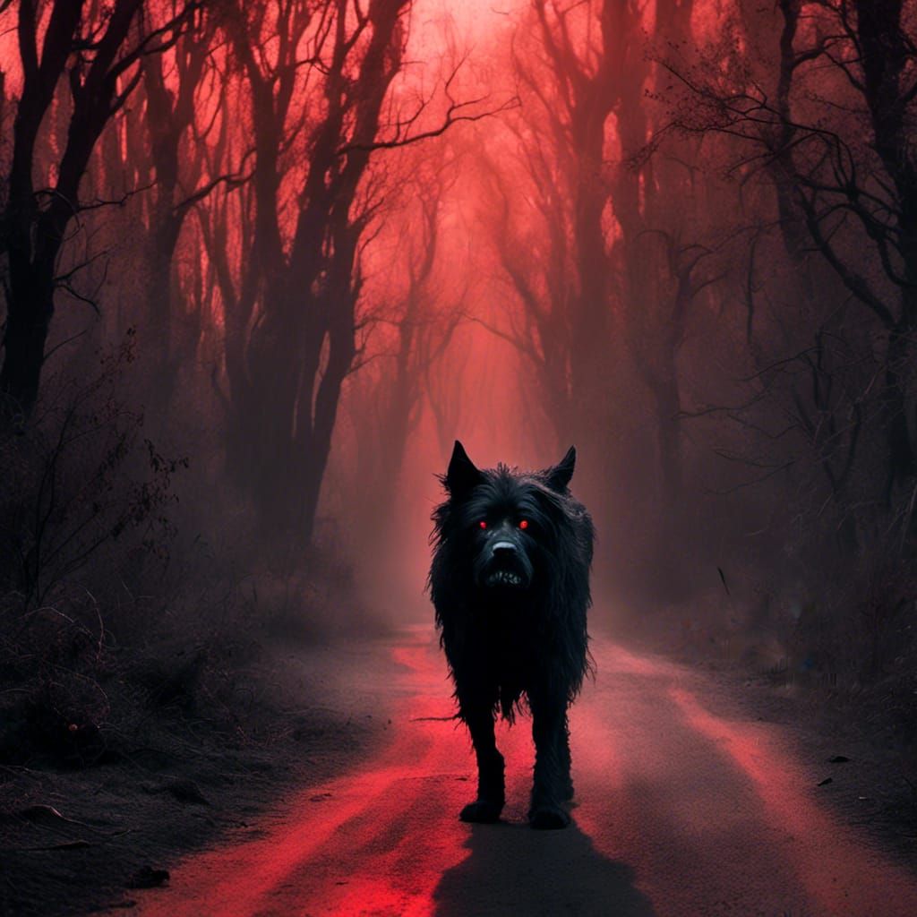 Eerie Black Ghost Dog Walks South Carolina Road