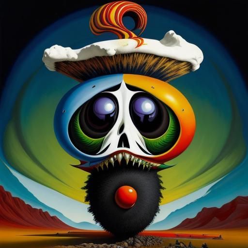 Surreal Abstract Oil Painting in Vibrant Colors