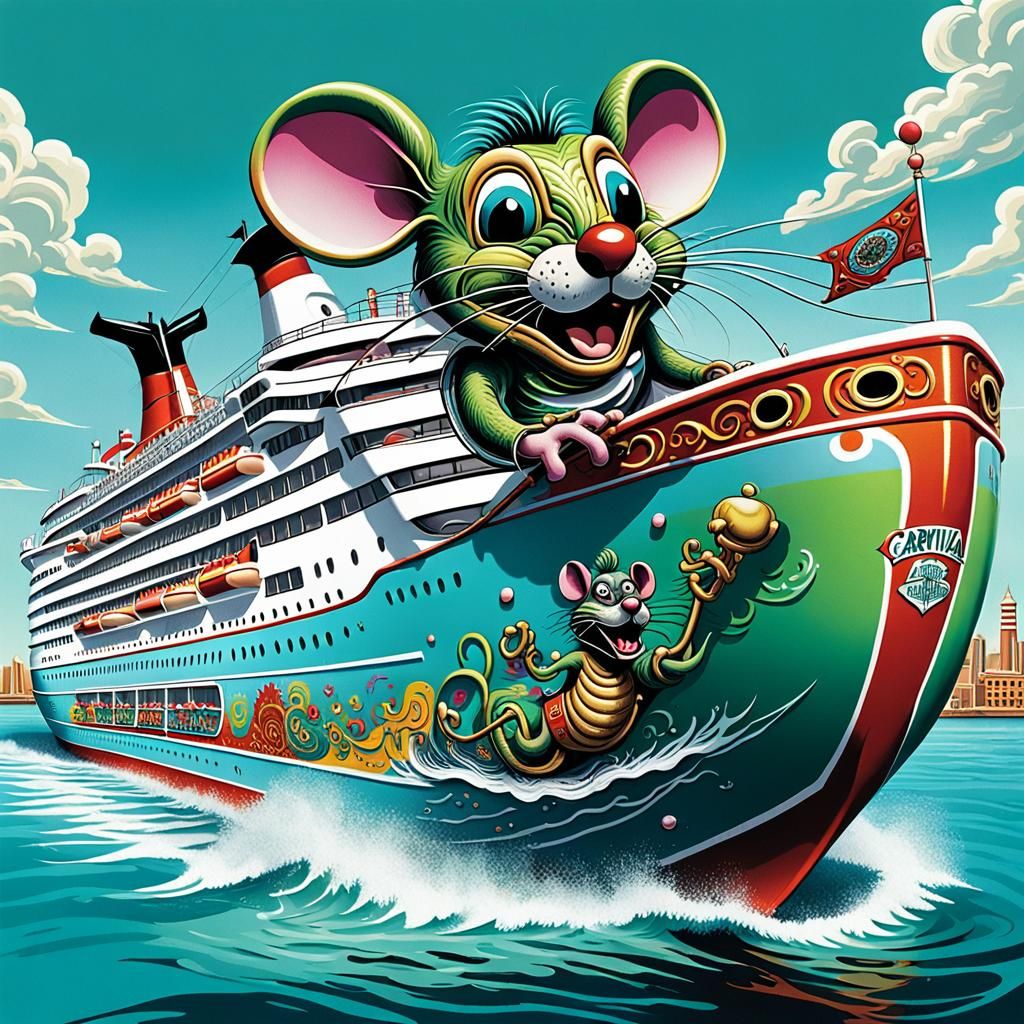 Rat Fink Adorns Cruise Ship in Pop Art Style