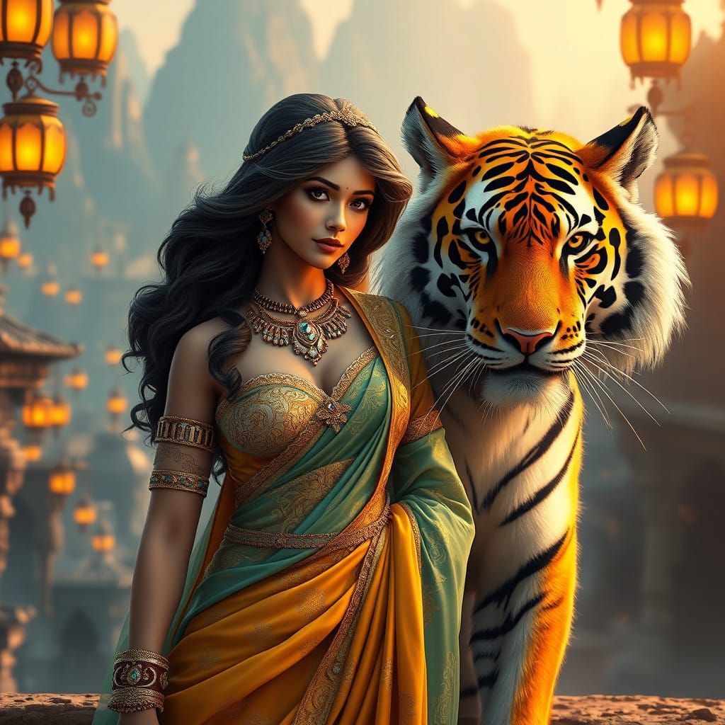 Princess Jasmine and her Tiger