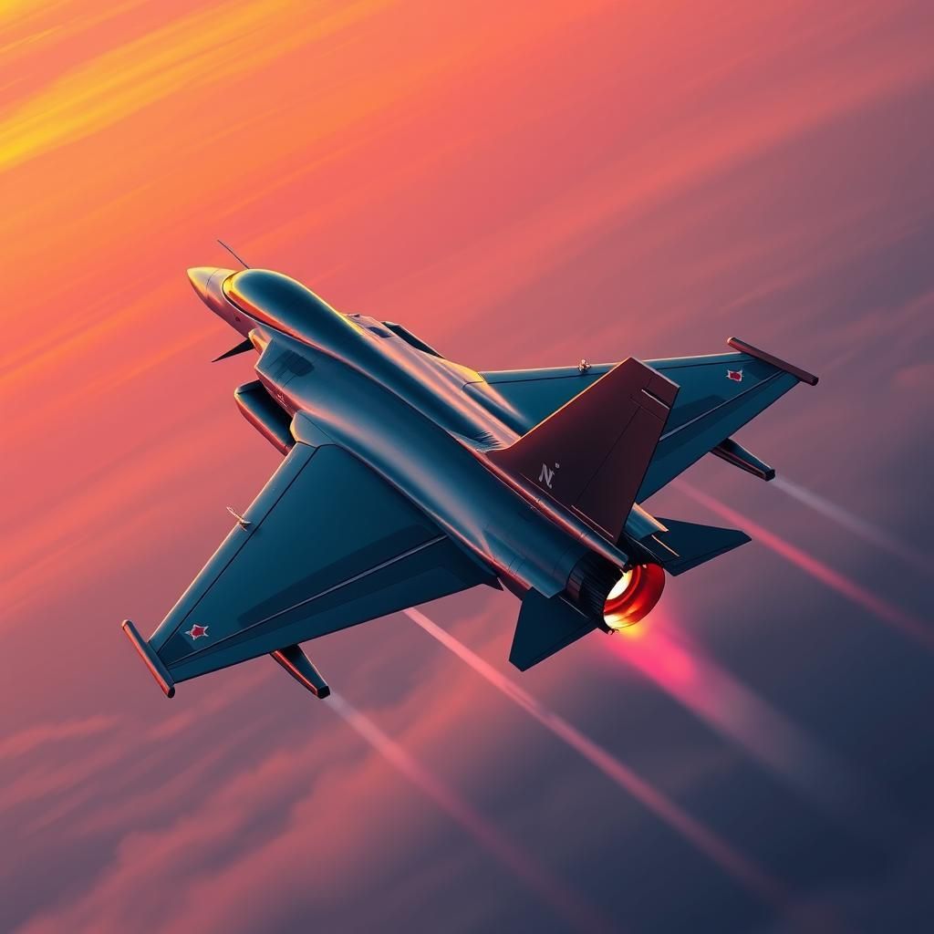 Eurofighter Typhoon Sunset: Digital Surrealism and Expressio...