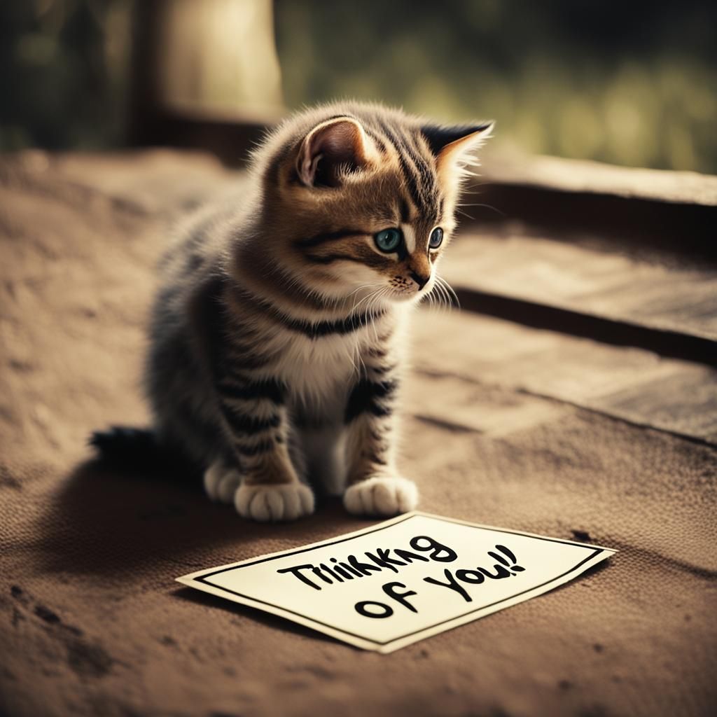Cinematic Kitten with a Heartfelt Message