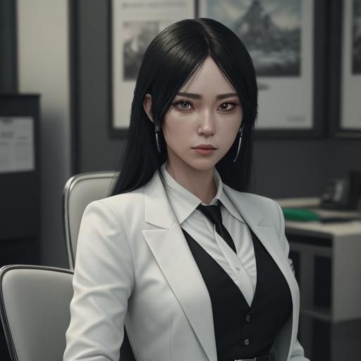 Dramatic Anime Office Scene in 3D