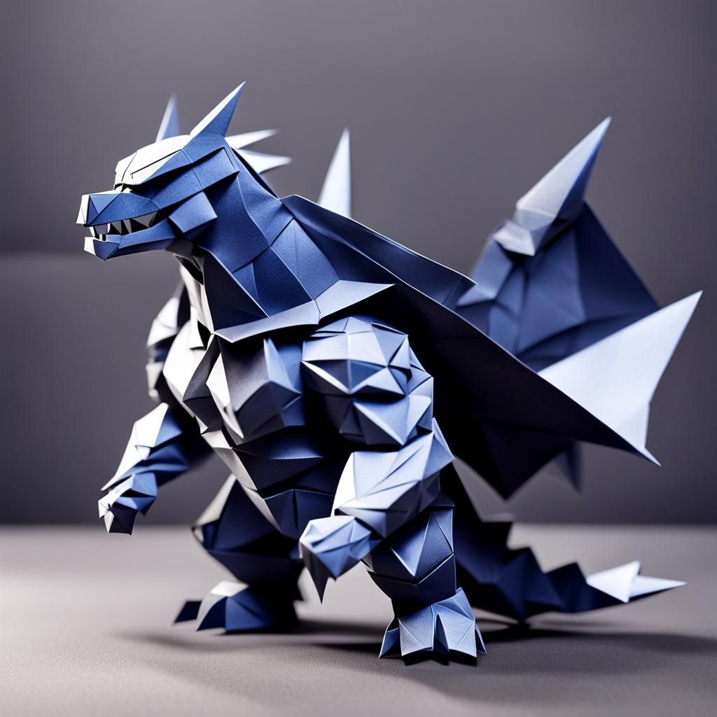 Godzilla as Batman: An Origami Papercraft