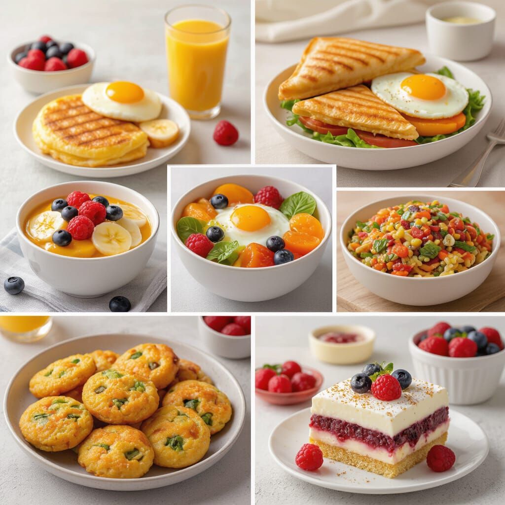 Collage of 6 Healthy Fitness Meals