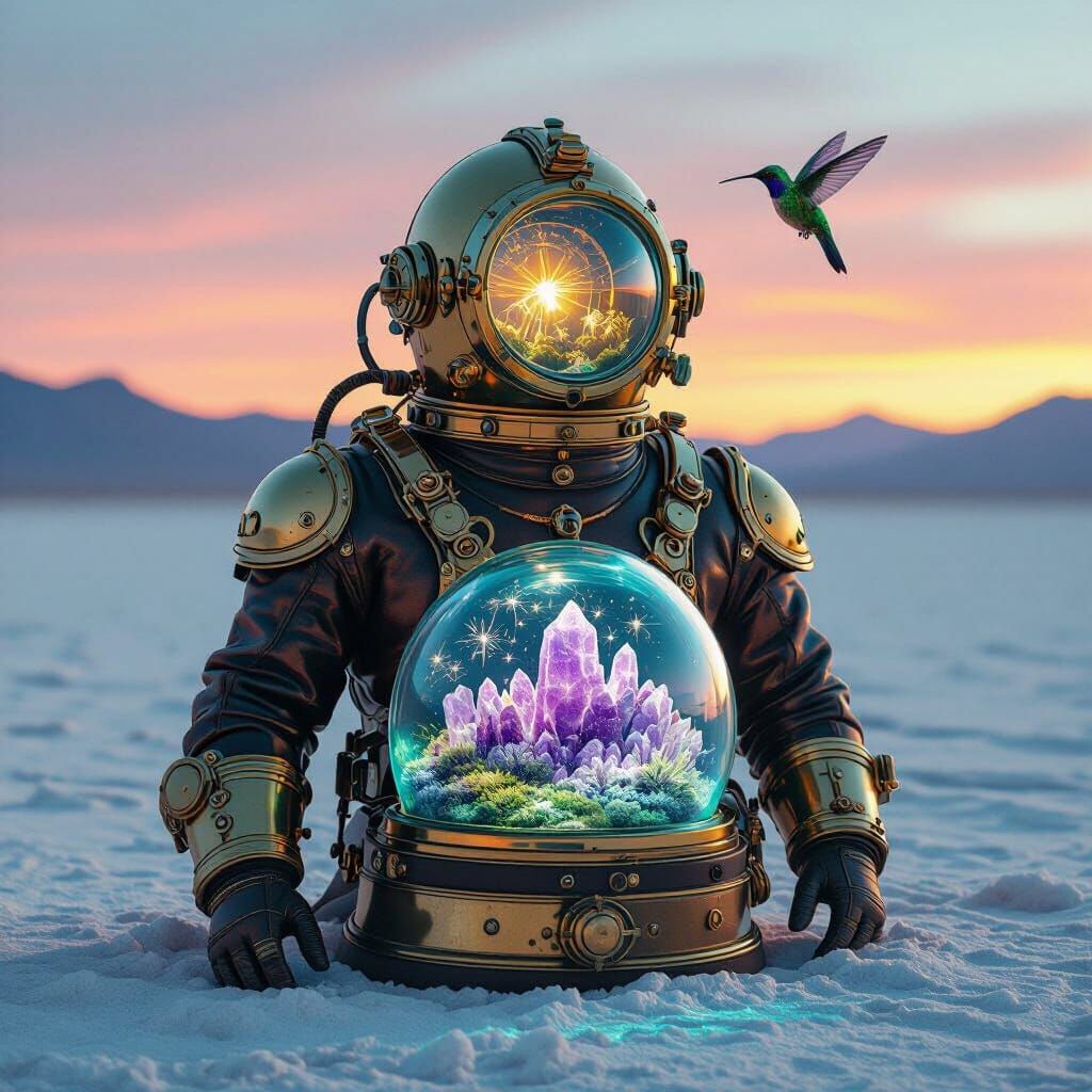 Victorian Diving Suit with Terrarium Helmet at Double Sunset