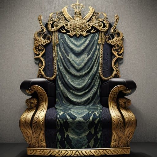 Surreal Throne Resembles Cobra Snakeskin Fabric