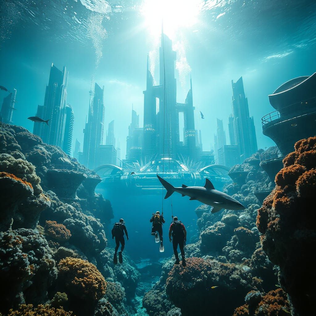 Futuristic Underwater City: Harmony of Tech and Nature