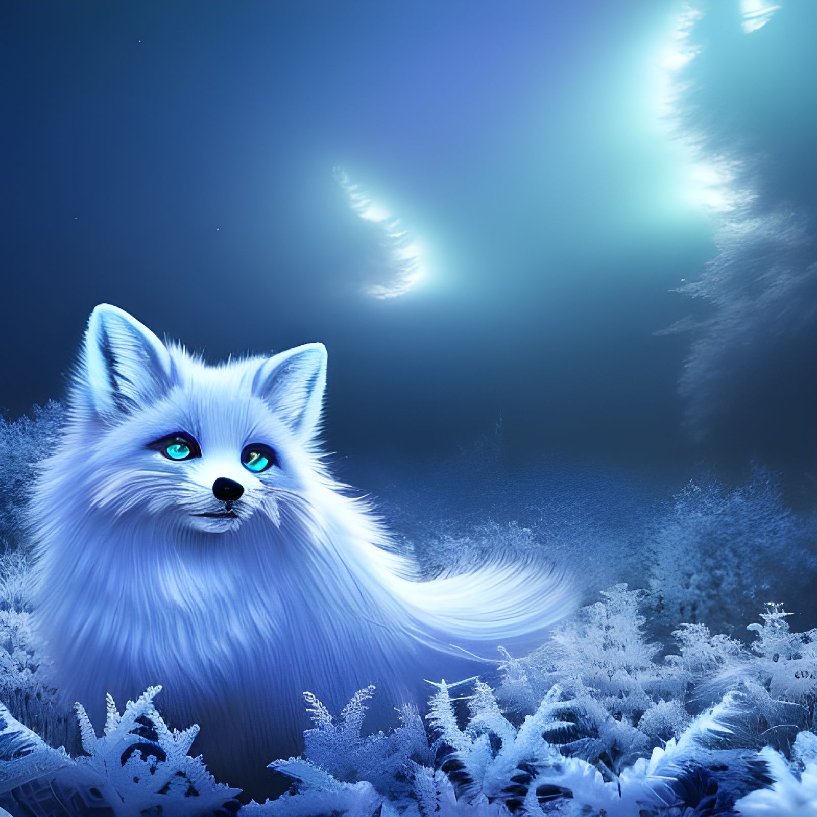 Microscopic Quantum Frost Fox in Macro Photography