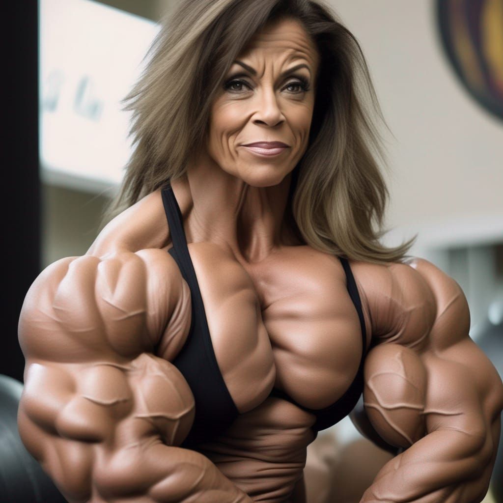 Muscular Female Bodybuilder with Ripped Physique