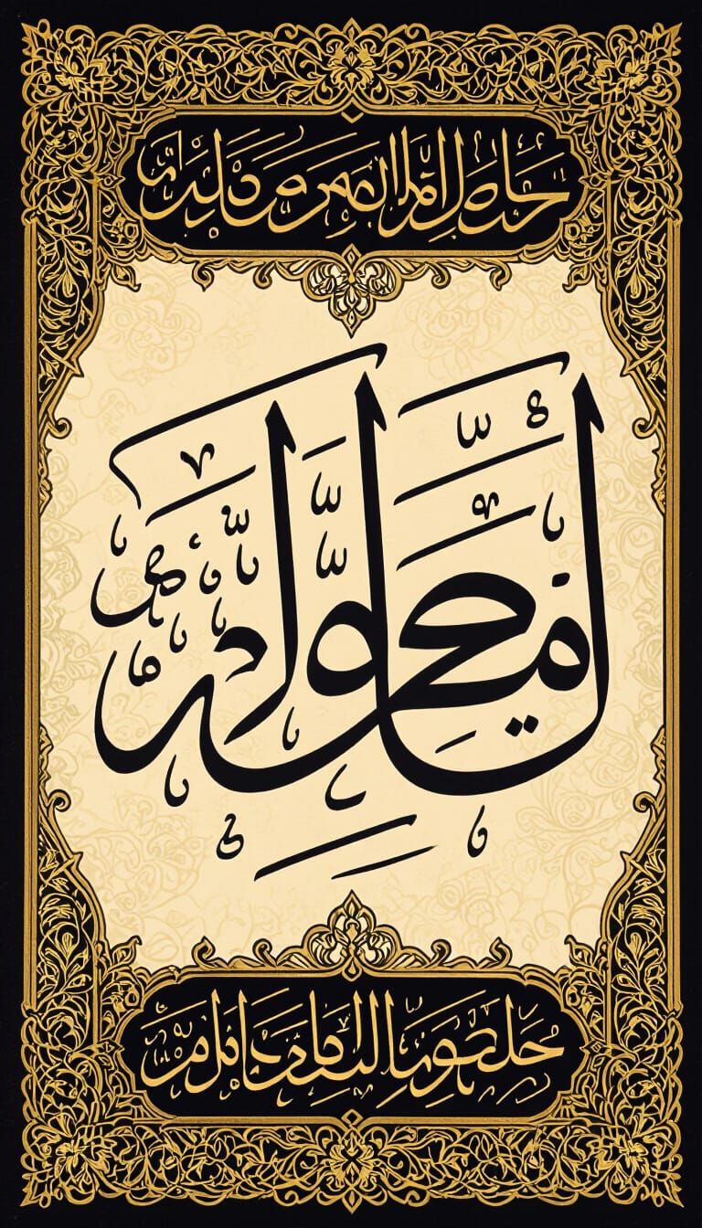 Ornate Arabic Calligraphy of 'Ryan' in Diwani Script