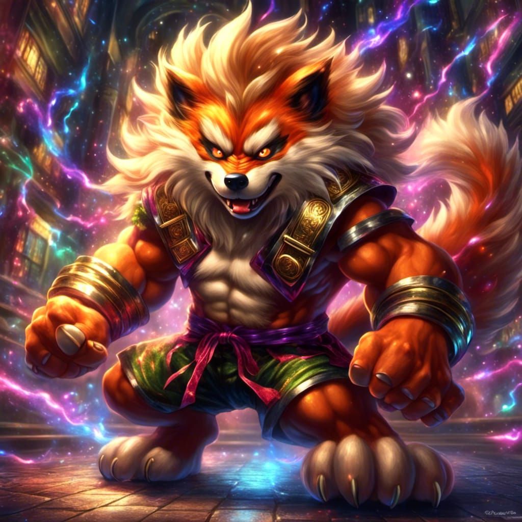 Demonic Boxing Ninja Arcanine with Sparkle Effect