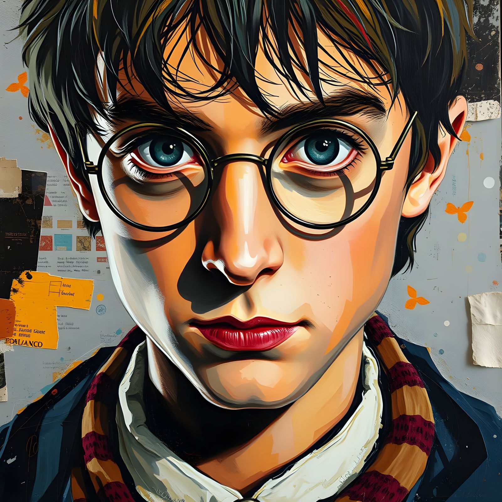 Harry Potter Collage Art Oil Pastel Neo-Impressionism