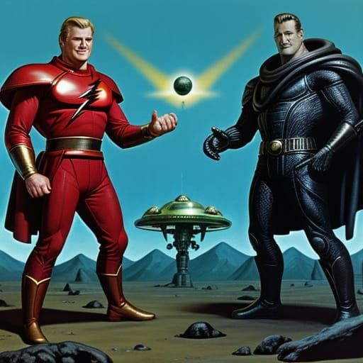 Flash Gordon on an Alien Planet, Retro Sci-Fi