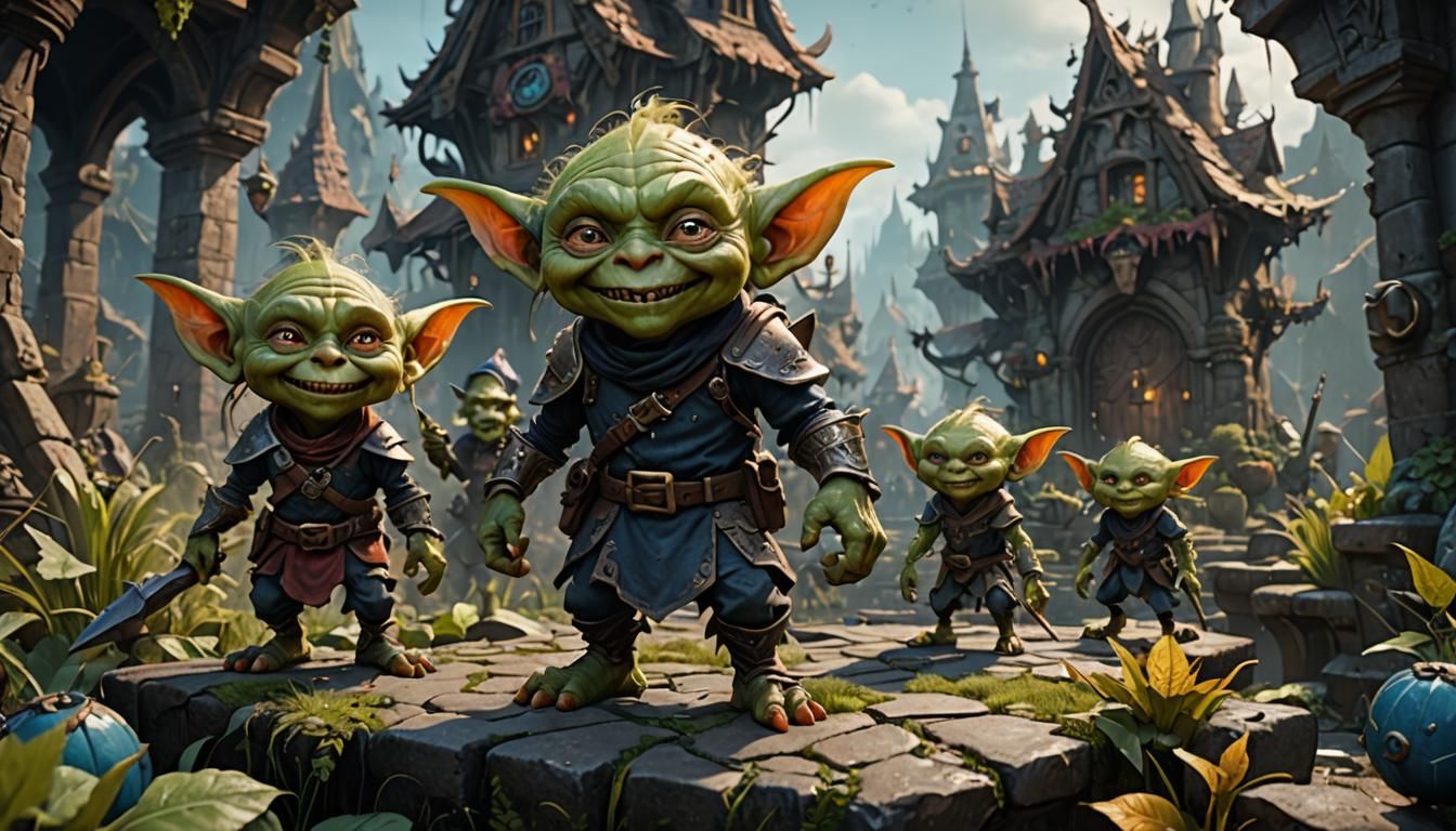 Smiling Goblins in Detailed Matte Painting