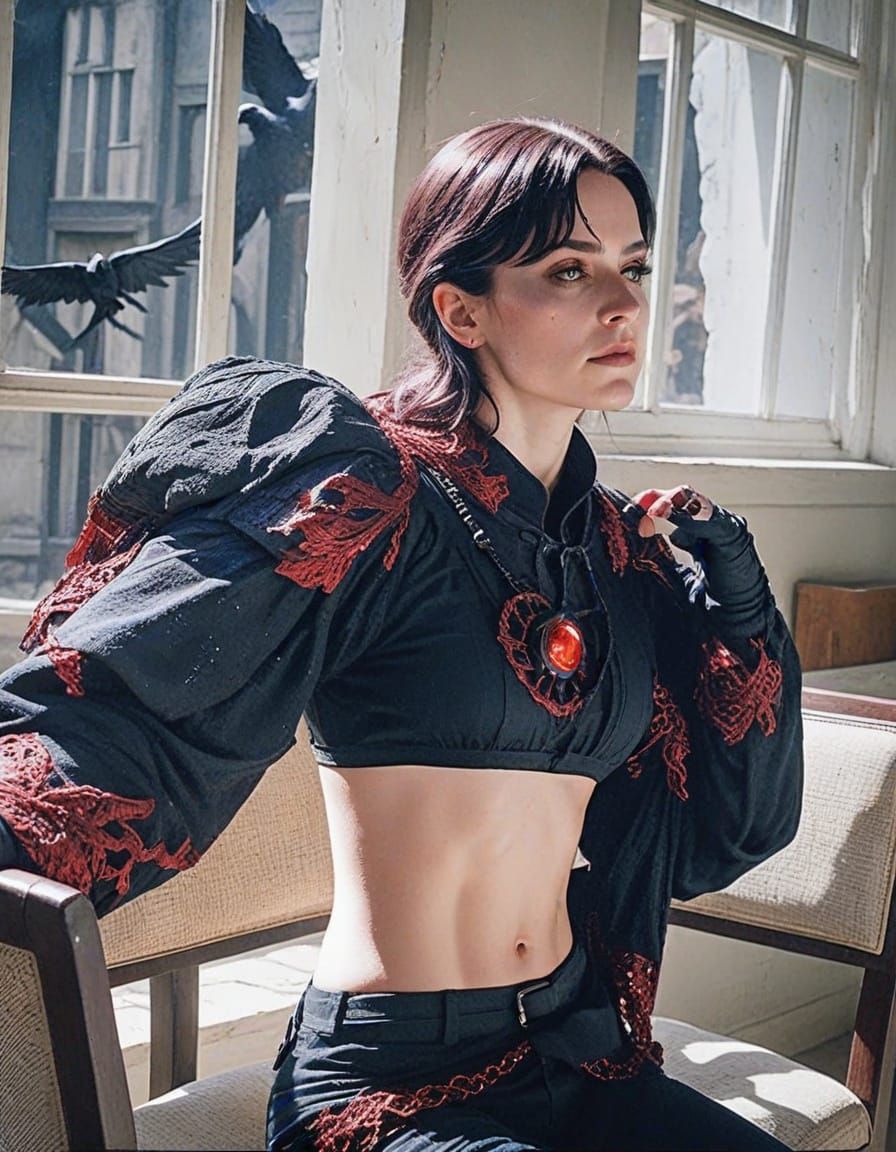 Emma Myers as Raven with Soulstone Amulet