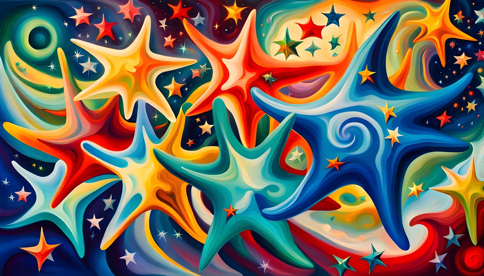 Celestial Star Cluster Formation in Impasto Style