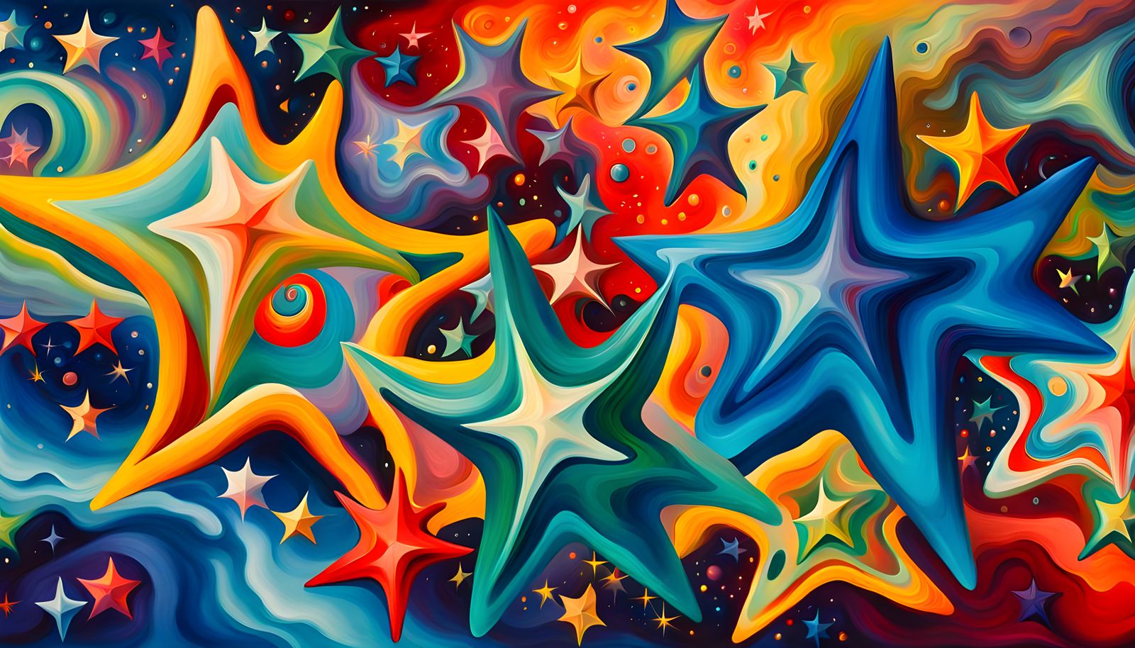 Celestial Stars Form Iridescent Maelstroms as Impasto Painti...