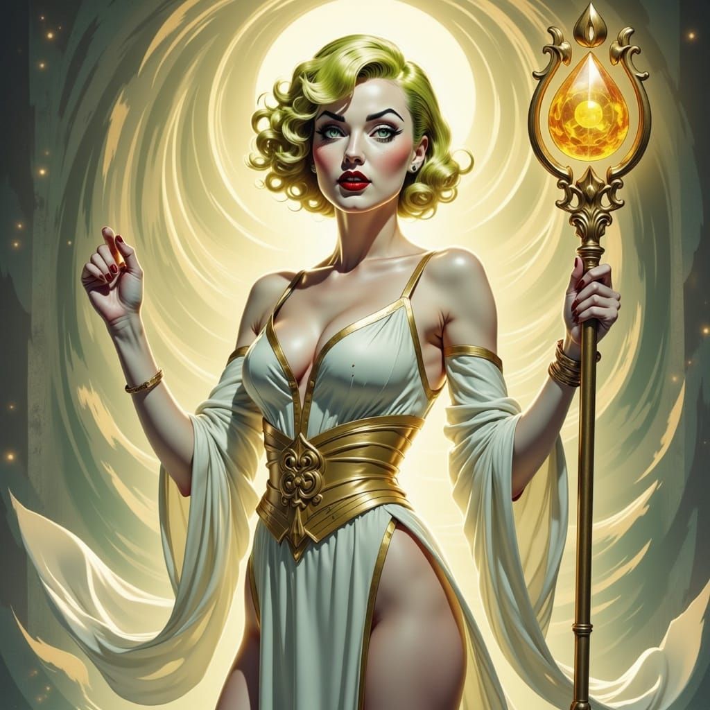 Radiant Cleric in Anime Style with Ethereal Glow