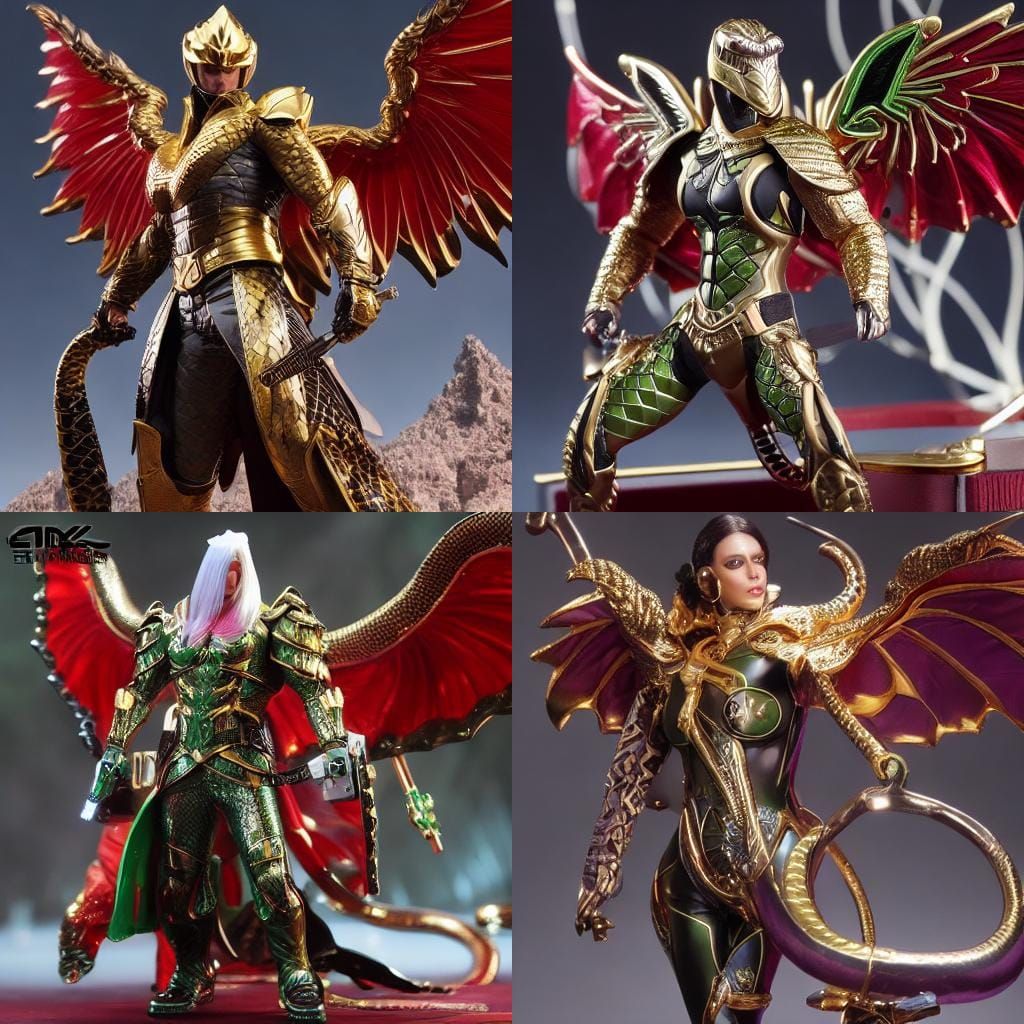 Snake in Metallic Gold Suit, Matte Painting