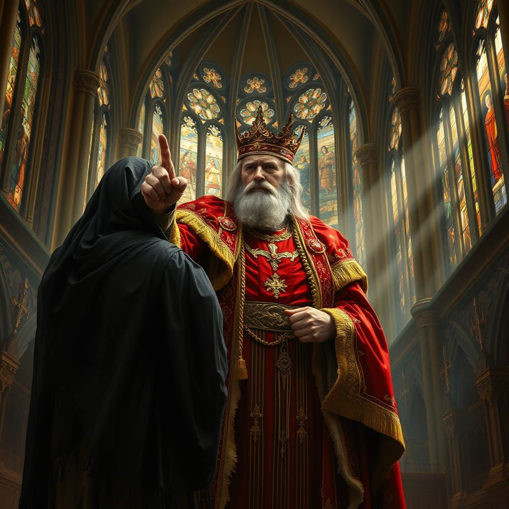 Regal Betrayal in a Haunting Gothic Cathedral
