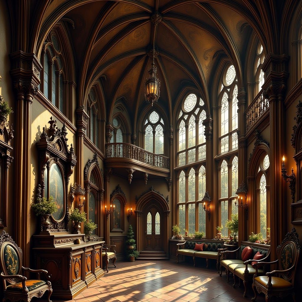 Ethereal Gothic Manor in Shadows