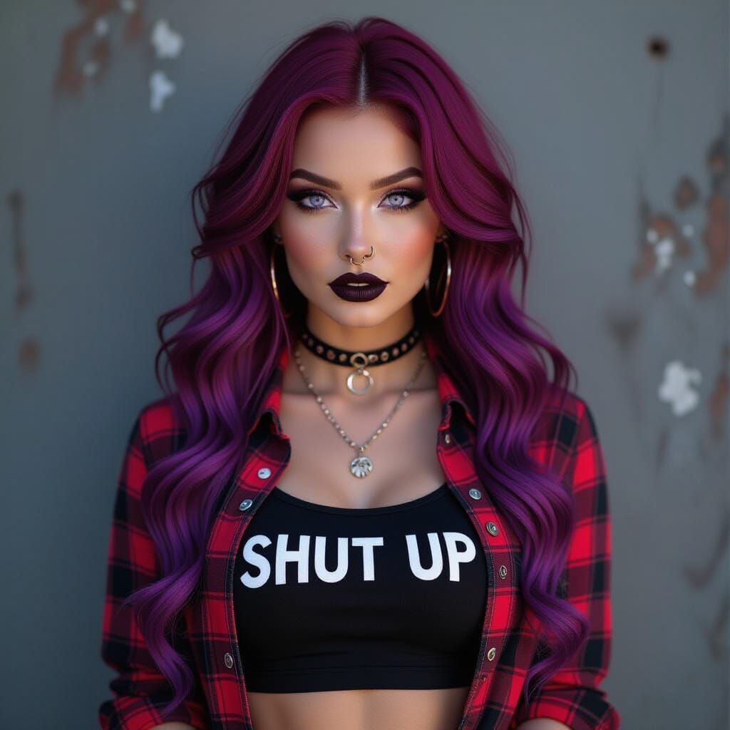 Gothic Woman with Red Hair, Digital Portrait