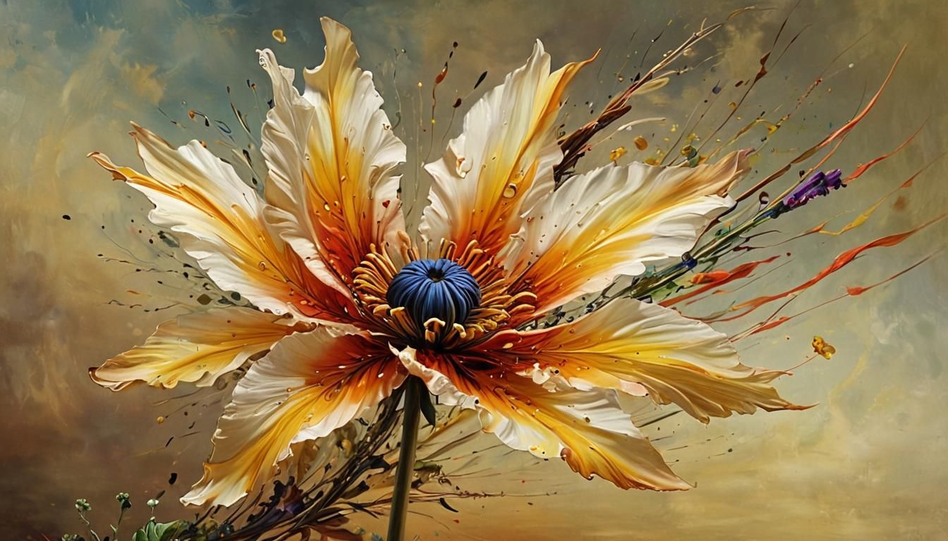 Ethereal Clockwork Flower Blooms in Vibrant Colors