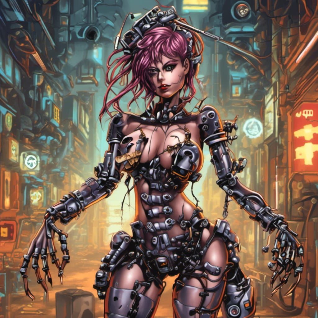 Biopunk Cyborg with Genetic Enhancements