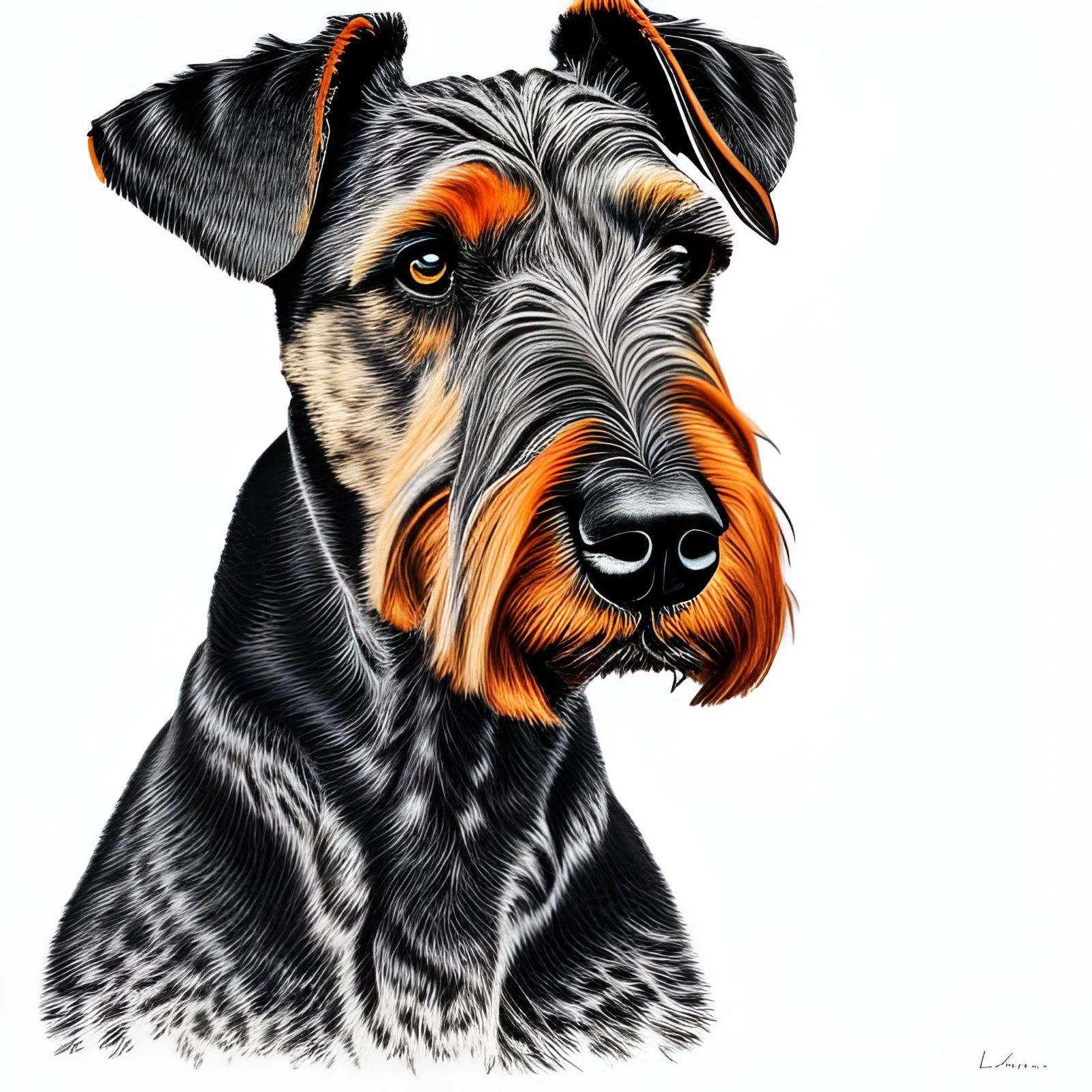 Airedale Terrier: Beautiful Charcoal Drawing in 8k