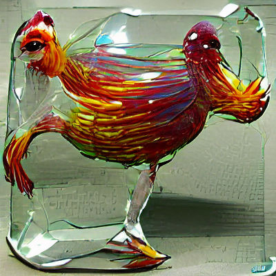 Elegant Glass Chicken Sculpture