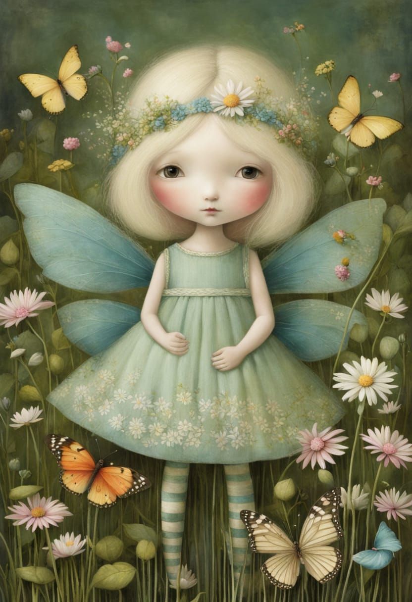 Wildflower Fairy in Vibrant Spring Bloom
