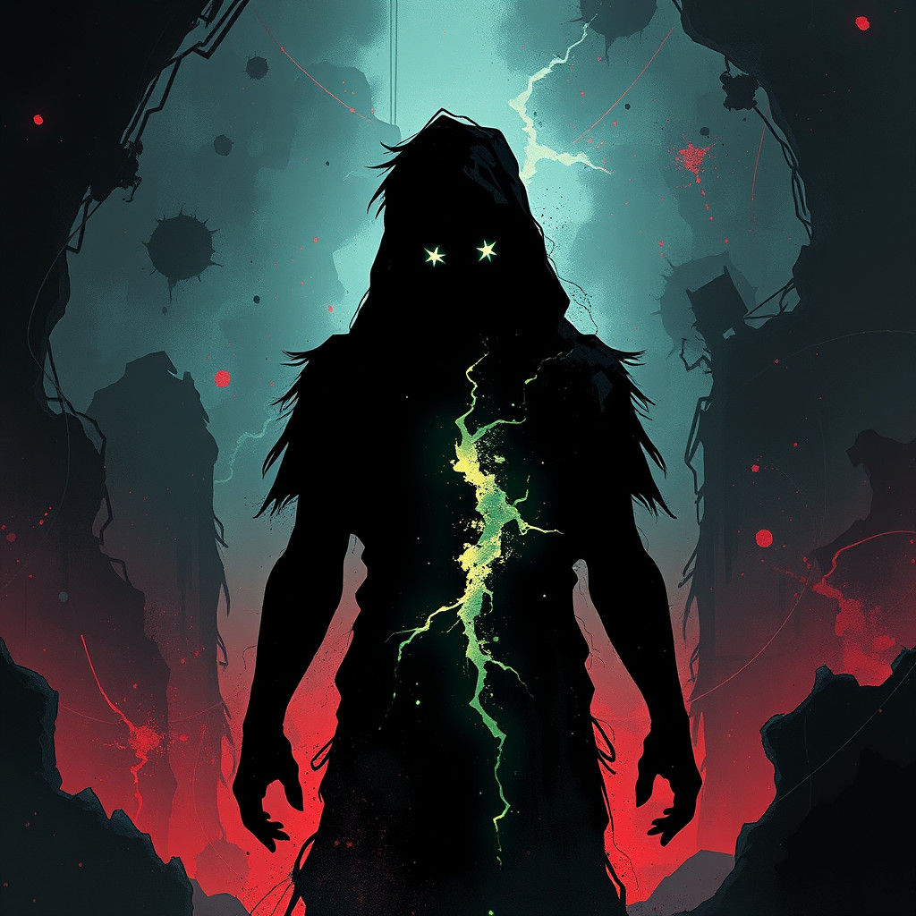 Nightmare Teenager in a Neo-Glitch Void