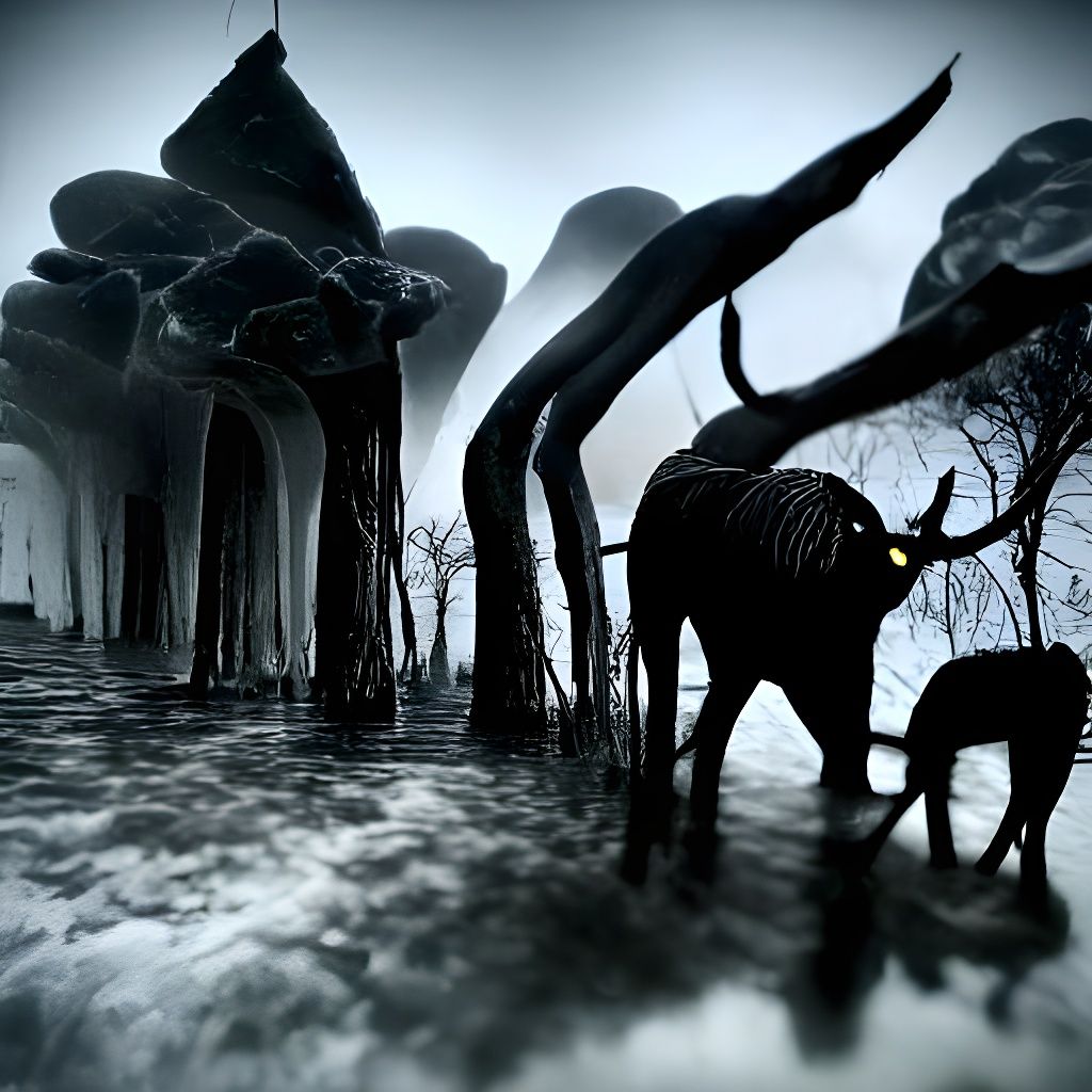 Surreal Spider Elephants Haunt Megapolis Swamp