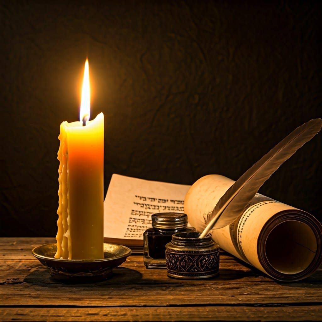 Golden Glow Soul Candle Illuminates Contemplative Landscape