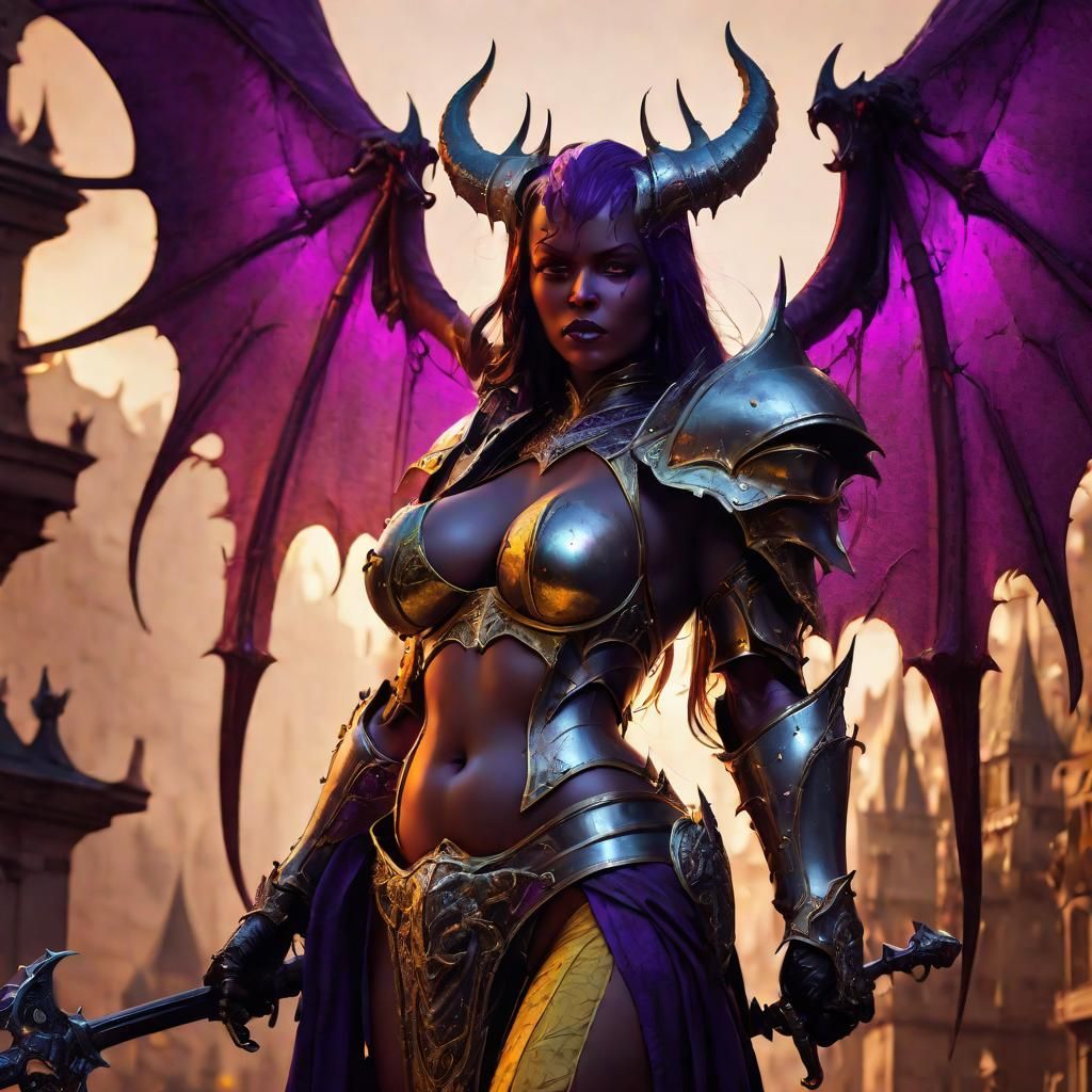 Female Demon Knight: Dark Fantasy Concept Art