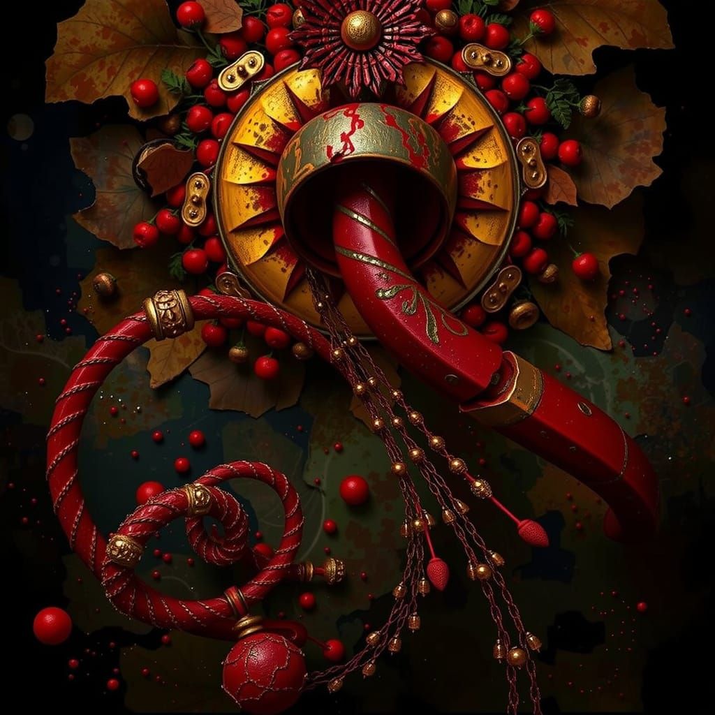 Vibrant Swirling Scarlet Forms in Dynamic Motion