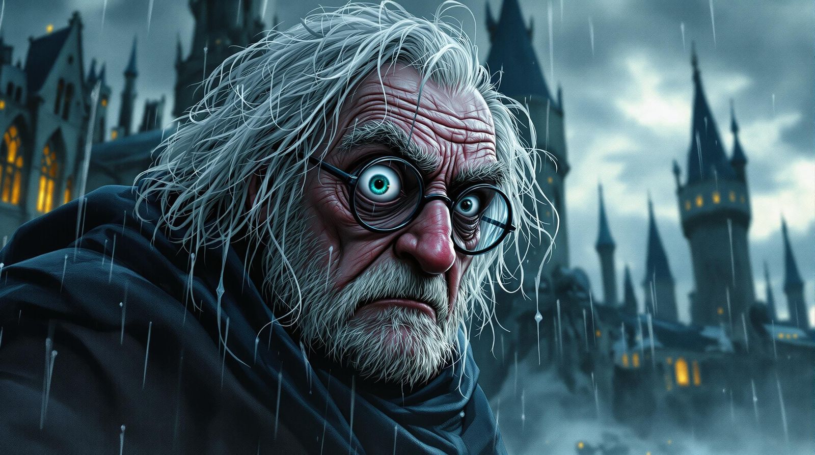 Moody's Rainy Reflections in Hogwarts