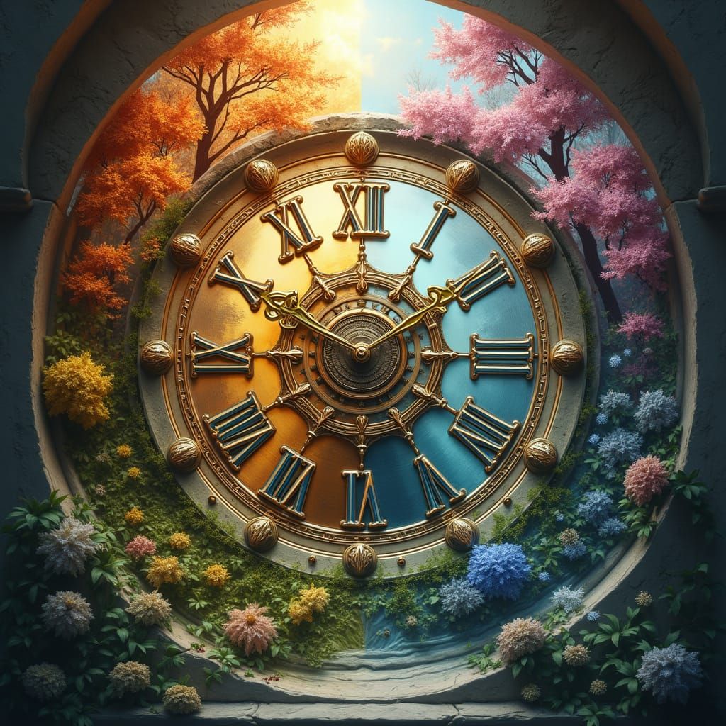 Seasonal Timepiece in Fantastical Filigree Style