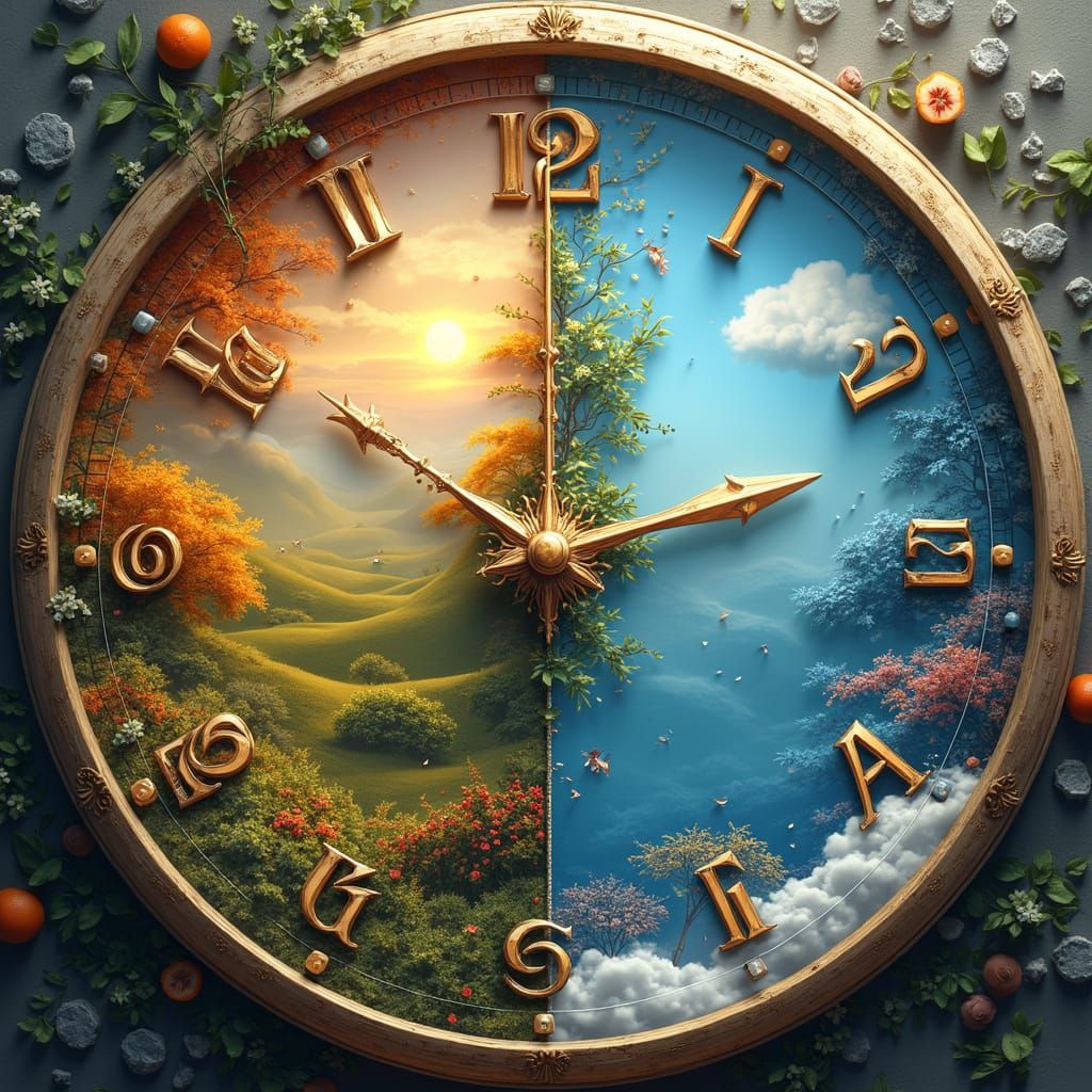 Seasonal Clockwork Fantasy in Captivating Matte Painting Sty...