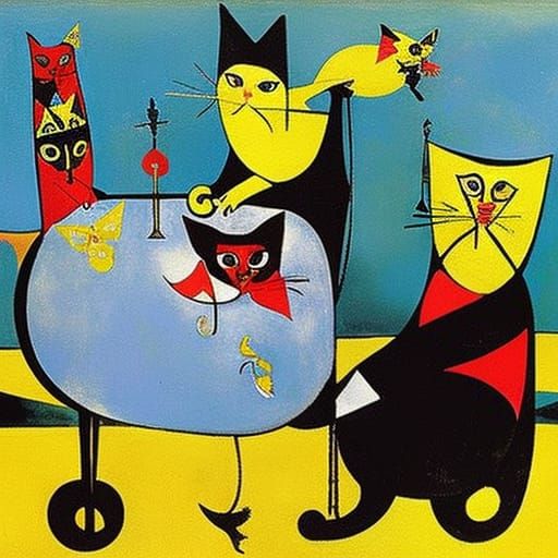 Surreal Cat Puppet Show Inspired by Masters