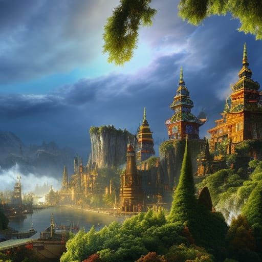 Gingerbread Candy Town in Snowy Photorealistic Detail