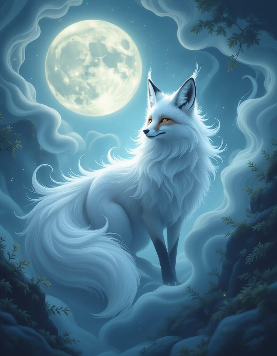 Ethereal Fox Spirit Guides Souls Through Impossible Labyrint...