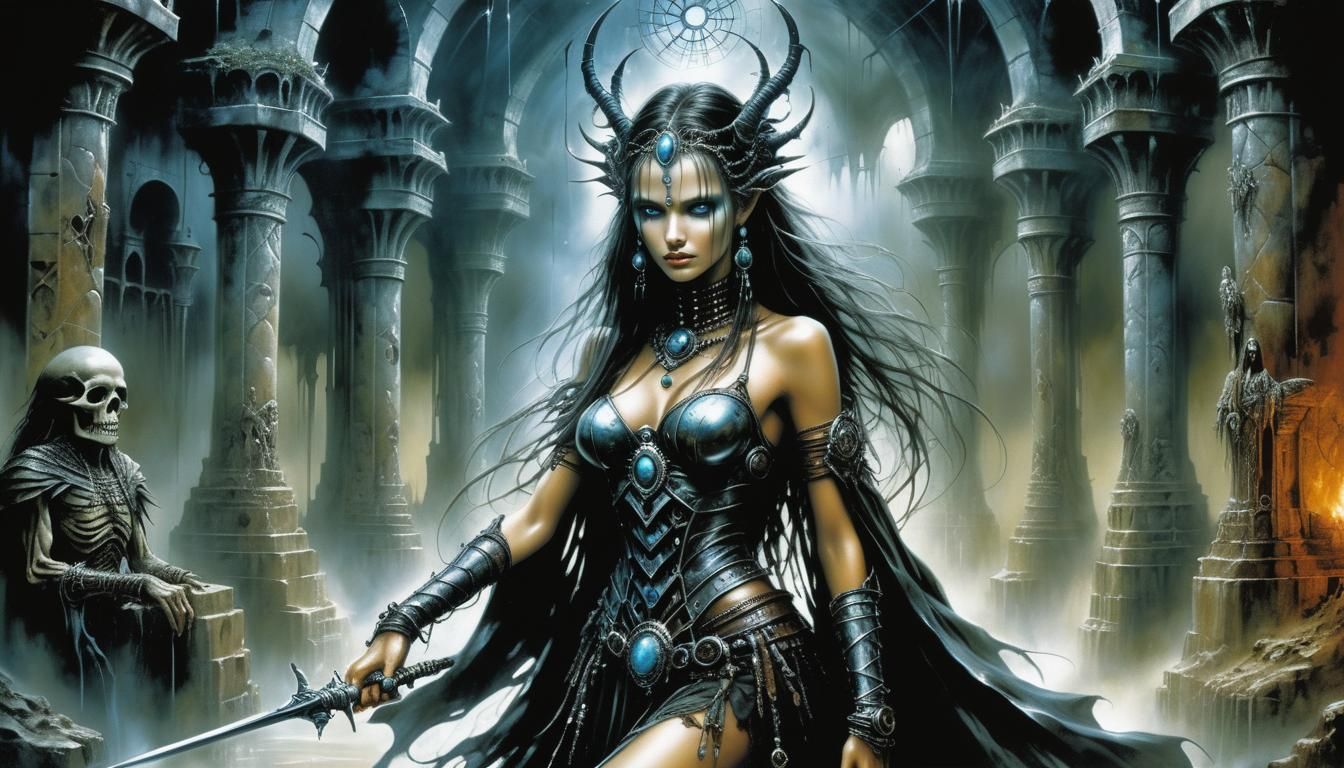 Macabre Porcelain Doll in Expressionist Style